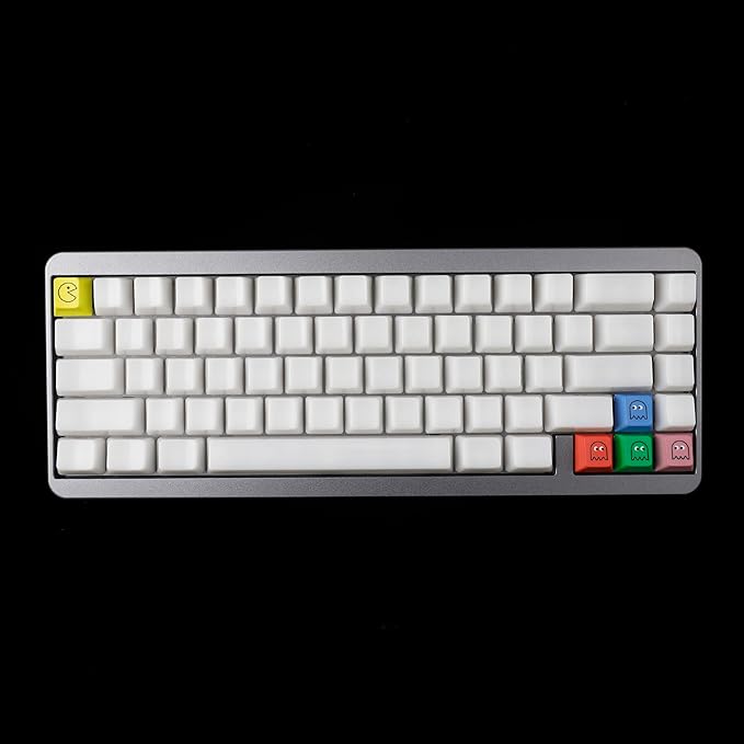 Cherry Proifile Pacman Five Dye PAC PBT Key caps Custom Sublimation keycaps for MX Mechanical Gaming Keyboard (Cherry Pacman 5 Keys)