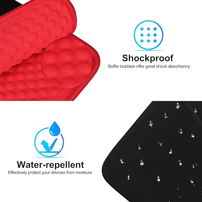 Lacdo Tablet Sleeve Case for 13 inch New iPad Air M4 M3 M2 2026-2024, 13 inch iPad Pro M5 M4 2025-2024, 12.9 inch iPad Pro 6 5 4 3 with Magic Keyboard and Smart Keyboard Folio Protective Bag, Red
