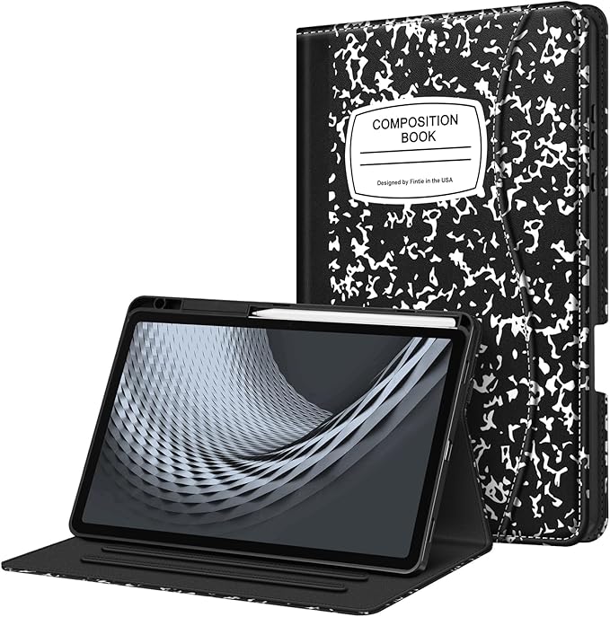 Fintie Case for Samsung Galaxy Tab S11 5G 11 Inch 2025 Model (SM-X730/X736B) with S Pen Holder, Multi-Angle Viewing Soft TPU Back Cover with Pocket, Auto Wake/Sleep, Composition Book