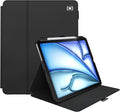 Speck New iPad Air 13 Case (2024) - Fits iPad Pro 12.9 Case (2022/2021, 6th/5th Gen) with Pencil Holder, Drop & Camera Protection, Slim Multi Range Stand, Balance Folio - Black/Black/White