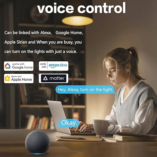 Jinvoo Matter Smart Plug, Wireless Plug, Smart Socket, Alexa Socket, Compatible with Apple Home, Alexa, Google, and SmartThingss SSmart Home Automation Systems, 2 Packs