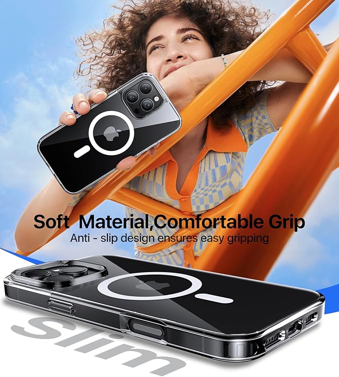 Magnetic for iPhone 14 Pro Max Case, [Compatible with MagSafe][Military-Grade Drop Protection][Anti-Yellowing] Shockproof Translucent Matte Cover for iPhone 14 Pro Max Phone Case,Clear