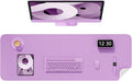 Desk Pad, 48" x 17" PU Leather Non-Slip Desk Mat Large Mouse Pad for Desktop, Waterproof Laptop Computer Writing Mat for Office, Home, Work, Gaming, Purple