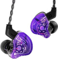 CCZ Melody in ear Monitor Headphones, hifi 1DD 1BA Drivers iem Earphones, Wired Earbuds with Crisp Clear Sound, 3.5mm Corded Earbuds for Singers Musicians Drummer Studio (Purple, without microphone)