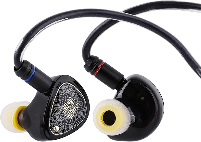 Linsoul TANGZU Wan'er S.G II in Ear Monitor,HiFi Wired Earbuds,10mm Dynamic Driver PET Diaphragm Gaming IEM Earphones with 2Pin Detachable OFC Cable for Audiophile DJ Stage (Clear Black, Typec Mic)