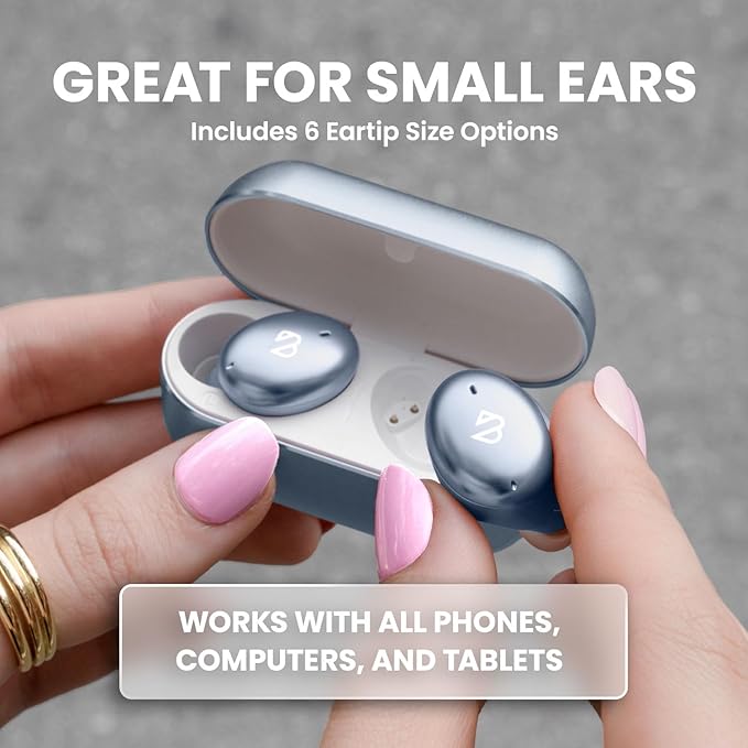 Back Bay Audio Tempo 30 Wireless Earbuds for Small Ears - Award-Winning Sound, Sweatproof Bluetooth Earbuds, Tech Fitness Gifts for Men, Comfortable Bluetooth Ear Buds for Women - Ice Blue