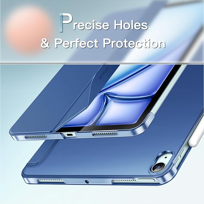 JETech Case ONLY for iPad Air 11-Inch M4/M3/M2 (2026/2025/2024), iPad Air 5/4 (2022/2020 5th/4th Generation 10.9-Inch), Slim Stand Hard Back Shell Cover with Auto Wake/Sleep (Navy)
