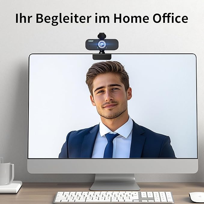 1080P Webcam for Computer/Laptop/Desktop/PC, External Camera with Microphone, USB Plug&Play, Auto Low Light Correction, Privacy Cover, Tripod, Wide Angle for Meeting/Online Video/Zoom