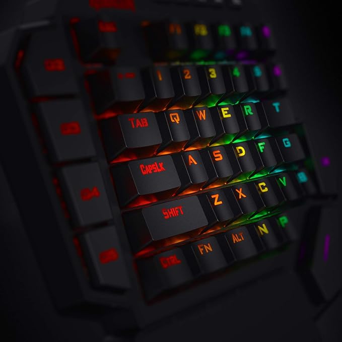 Redragon K585 DITI Wired One-Handed RGB Mechanical Gaming Keyboard, 42 Keys Type-C Professional Gaming Keypad w/Upgraded Hot-Swappable Socket, 7 Onboard Macro Keys & Detachable Wrist Rest