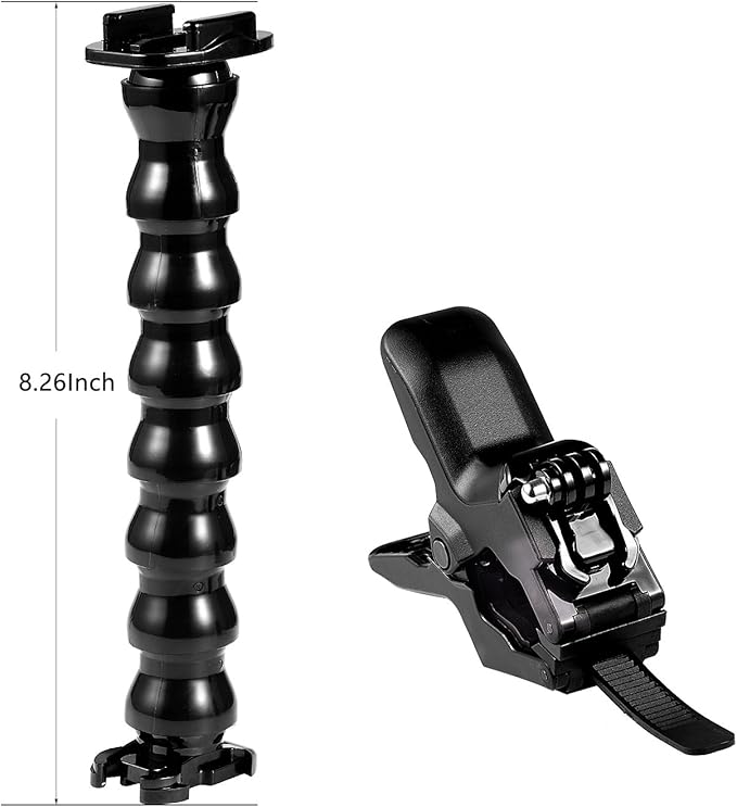 Suptig Jaws Flex Clamp Mount Gooseneck Mount for GoPro Hero 13 Hero 12 Hero 11 Hero 10 Hero 9 Hero 8 Hero 7 Hero 6 Hero 5 Hero 4 Session Hero 3+ Hero 3 Akaso EK7000 DJI osmo Arlo Action Camera.
