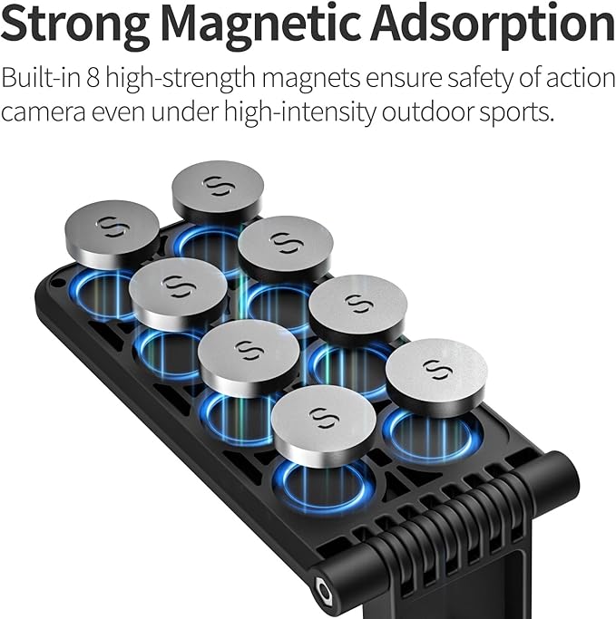 Magnetic Mount Stand Compatible with Insta360 X4 X5, with 1/4″ Screw Action Camera Accessories for Insta 360 x5/x4/x3/go 3s/DJI Osmo Pocket 3/GoPro Hero 13/12 Quick Fixation