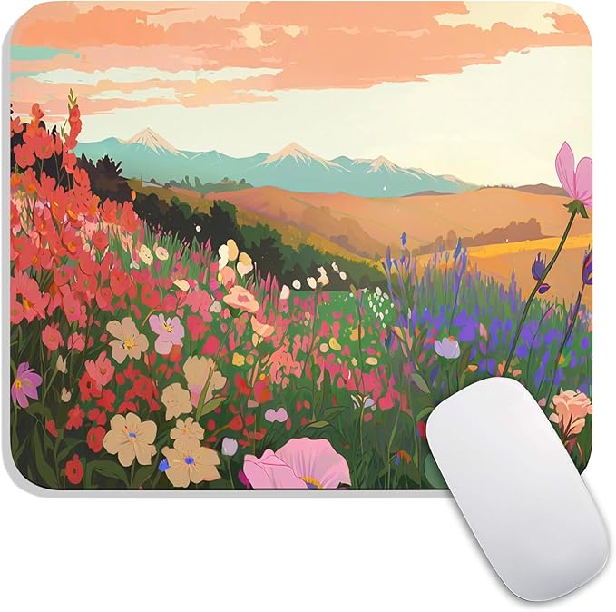 Square Mouse Pad Natural Scenery,Personalized Premium-Textured Custom Mouse Mat Design,Washable Mousepad Lycra Cloth,Non-Slip Rubber Base Computer Mouse Pads for Wireless Mouse