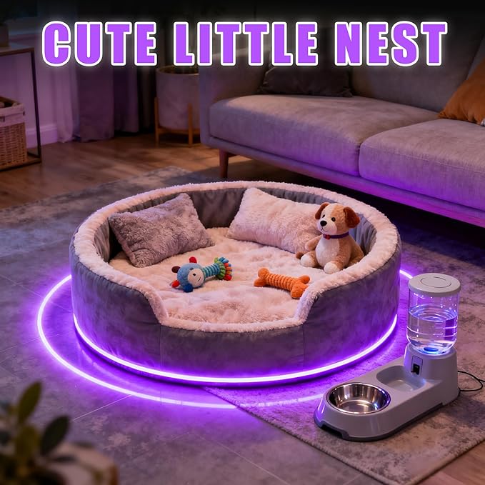 RadiantFlux Purple Light Strip, 30Ft Flexible LED Purple Light with kit, 540 lamp Beads, 24V LED Light, Non-Waterproof for Indoor Fluorescent Dance Party, Stage, Birthday, Wedding, Dark Party
