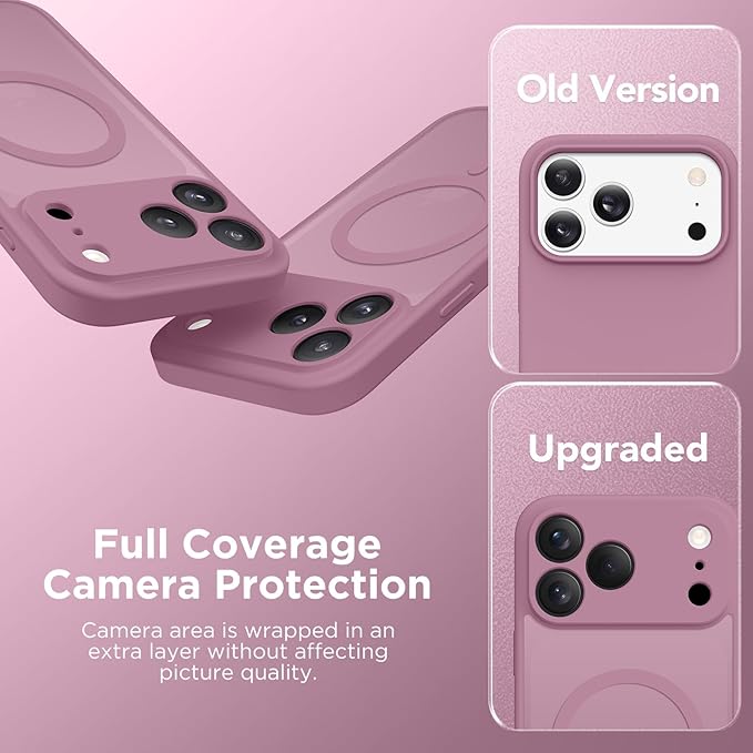 CAPRARO Magnetic for iPhone 17 Pro Max Case, Upgraded [Full Camera Protection] [Compatible with MagSafe] Protective Translucent Matte Women Girl Phone Case Cover, Black Currant