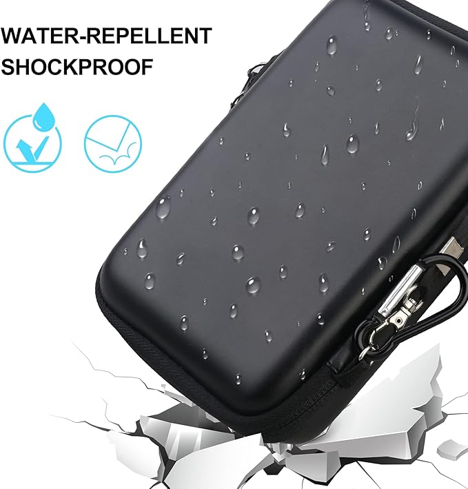 Lacdo Hard Drive Carrying Case for SanDisk Professional G-Drive ArmorATD – Rugged Portable External Hard Drive HDD USB-C USB 3.2 Gen 1 1TB 2TB 4TB 5TB 6TB Shockproof Protective Travel Bag, Black
