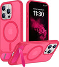 Magnetic Compatible with iPhone 15 Pro Case, [Built-in Invisible Kickstand][Compatible with MagSafe][Military Grade Shockproof] Slim Translucent Matte Phone Case for iPhone 15 Pro 6.1"