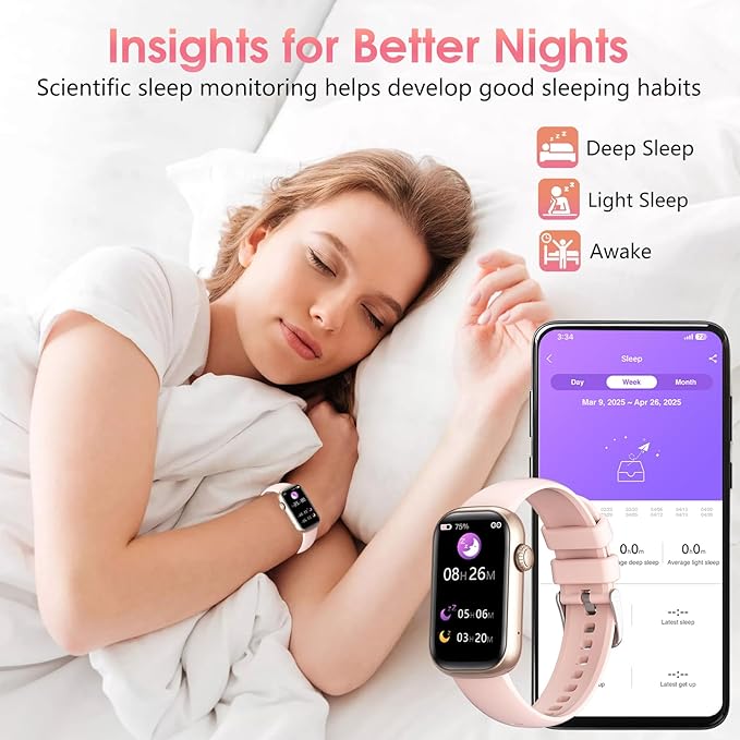 Fitness Tracker, Smart Watch with 24/7 Dynamic Heart Rate Blood Oxygen Monitoring Sleep Tracker Answer / Make Call 24 Sports Modes Pedometer IP68 Waterproof Step Calorie Counter for Women Men (Pink)