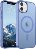 SUPFINE Magnetic for iPhone 12 Case/iPhone 12 Pro Case (Compatible with MagSafe)(Military Grade Drop Protection) Slim Translucent Matte Shockproof with Anti-Fingerprint Phone Case,Blue Purple