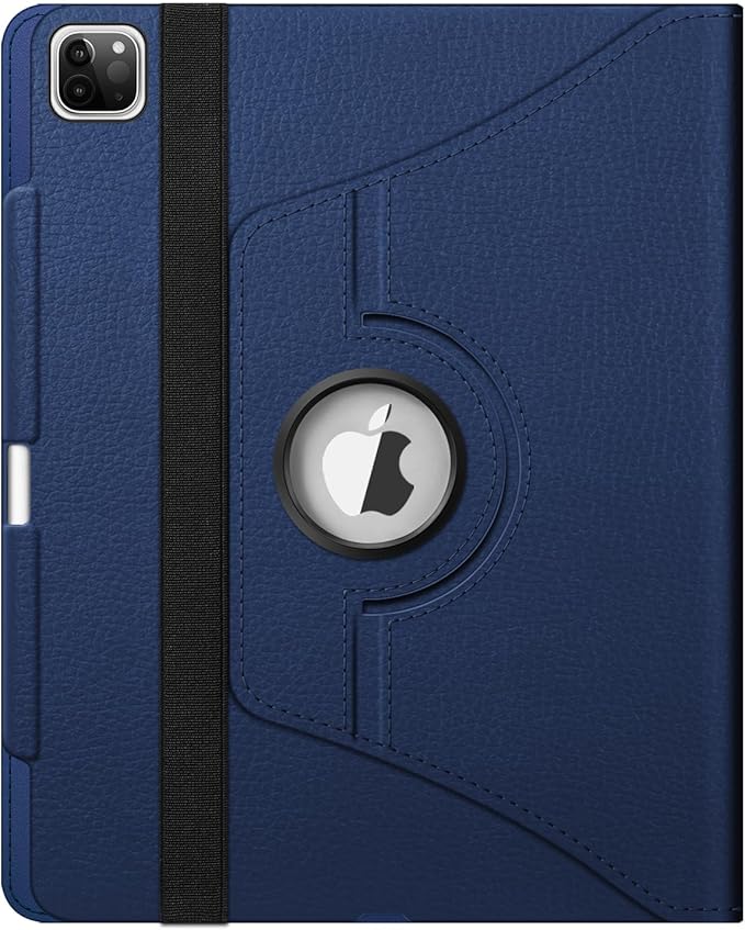 Fintie Rotating Case for iPad Pro 12.9-inch 6th Generation 2022-360 Degree Swiveling Protective Cover with Pencil Holder, Auto Sleep/Wake, Also Fit iPad Pro 12.9" 5th/4th/3rd Gen, Navy