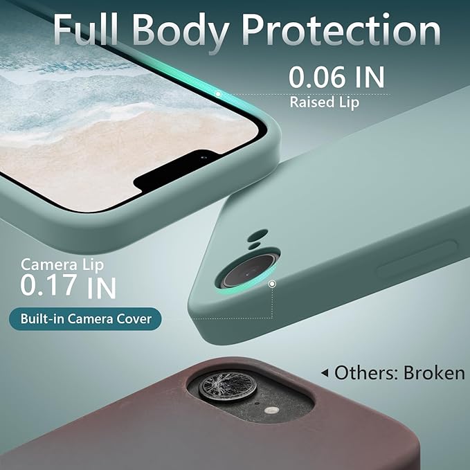 FireNova Magnetic for iPhone 17e Case/iPhone 16e Case, Compatible with MagSafe, [Silicone Camera Protection] Microfiber Lining Phone Case, 6.1", Mint Green