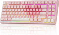 Kisnt KN85 Wireless Mechanical Gaming Keyboard, 75% Layout with RGB Backlit, Custom Hot Swappable, Creamy Sound, Bluetooth/2.4GHz/USB-C Compatible with Windows/Mac/PC (Rose Pink, Linear Switch)