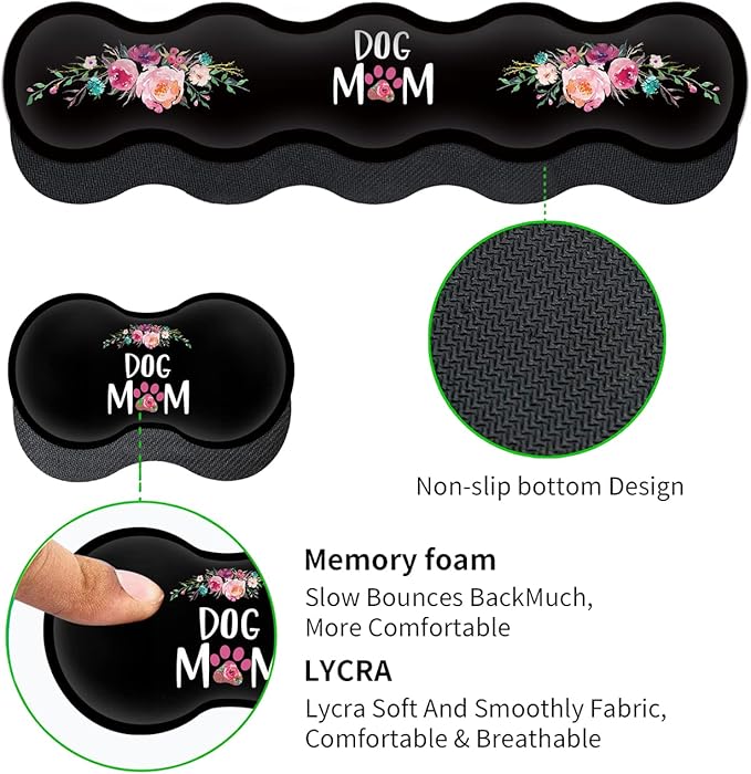 Gaming Mouse Pad, Large XXL Mouse Pad,Large Mouse Pad with Stitched Edge,Non-Slip Desk Pad Ergonomic Keyboard Wrist Rest Anime Mouse Pad Cute Dog Mom Floral Design Black Desk Mat for Computer Laptop