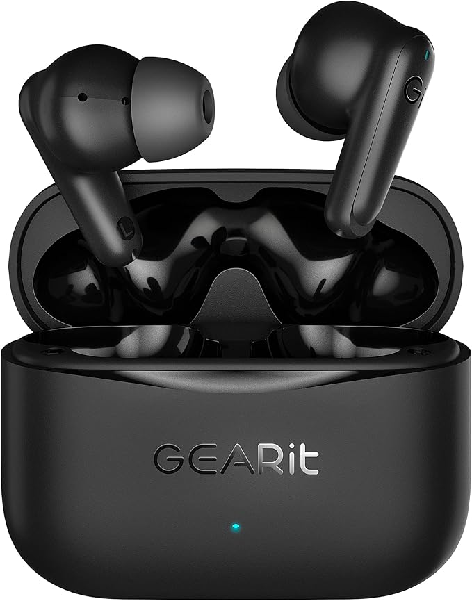 GEARit True Wireless Bluetooth Earbuds Compatible with iPhone, Android - Active Noise Cancellation, HD Sound, Touch Control - Low Latency, 5.4 Bluetooth Ear Buds w/App Support - 16H Playtime Earpods