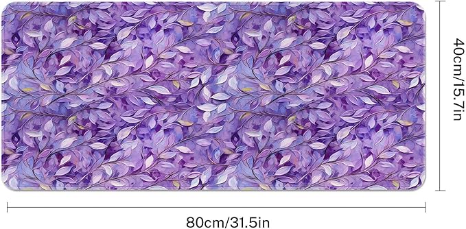 Britimes Purple Leaves Abstract Oil Painting Large Mouse Pad Non-Slip Leaves Colorful Desk Pad Keyboard and Mouse Desk Mat Gaming Mousepad for Game, Office & Home, 31.5 x 15.7 in