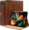 Premium PU Leather Case for iPad Pro 12.9 Inch (M2, 3rd/4th/5th/6th Gen) Multi-Angle Folio Cover with Pencil Holder & Card Pocket, Auto Wake/Sleep Slim Protective Tablet Case, Brown