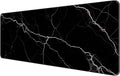 Thin Extended Gaming Mouse Pad （31.5 * 11.8 * 0.08 inch） with Stitched Edges Large Mousepad Long XXL Keyboard and Mouse pad Desk Mat for Gaming Office & Home - Black White Marble