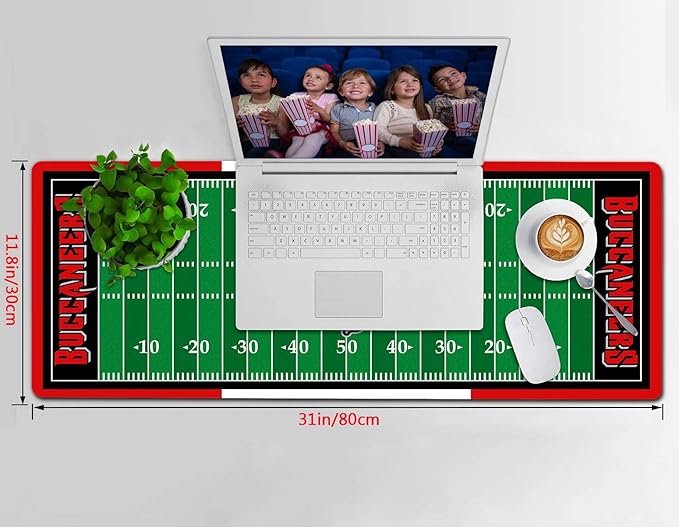 Large Gaming Mouse Pad, Mousepad with Non-Slip Rubber Base for Laptop Computer Desktop Keyboard,Football Fans Boy Husband Gift Dark Red Design Mat