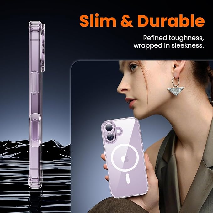toushion 3 in 1 for iPhone 17 Case Clear,Fits MagSafe, Not Yellowing, Screen Protector*1 Camera Lens Protector*1, Military-Grade Protection for Phone Cover 6.3 inch