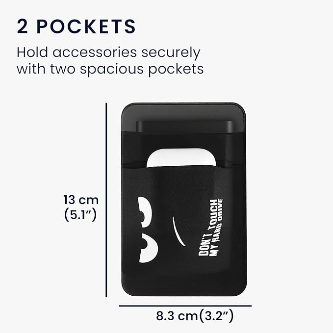 kwmobile Elastane Sleeve Compatible with SanDisk Portable SSD, Samsung T7, Crucial X8, HDD Case - Stretchy Holder for External SSD - 13x8.3cm (5.1x3.3) - Don't Touch My Hard Drive