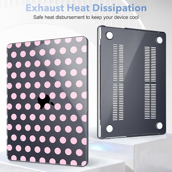 May Chen for 2026 MacBook Pro 14-inch M5 M4 M3 M2 M1 Pro/Max Chip, Release 2026 2025-2021, Model A3427 A3426 A3434 A3112 A3401 A3185, Plastic Hard Shell with Keyboard Cover, Pink Dots