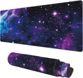 Desk Mat, Galaxy Nebula Universe Space Extended Gaming Mouse Pad Large, Big Mouse Pad with Non-Slip Base and Stitched Edge, Long Computer Keyboard Mouse Mat for Home Office