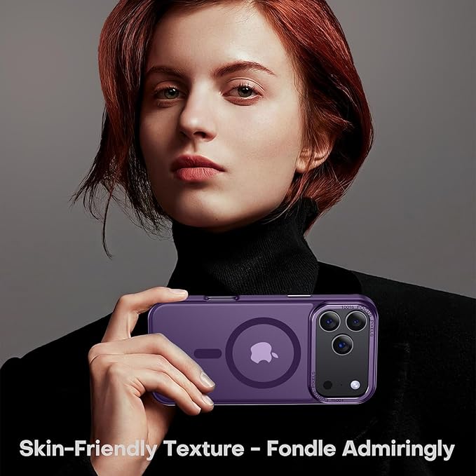 Newfuture Strong Magnetic Compatible with iPhone 17 Pro Case [13 FT Military Drop Protection] [Compatible with Magsafe] Slim Translucent Matte Shockproof with Anti-Fingerprint Phone Case, Dark Purple