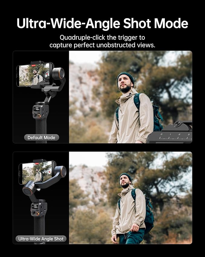 Hohem iSteady M6 Smartphone Gimbal Stabilizer, 3-Axis Phone Gimbal for iPhone & Android, 360°Infinite Rotation, 0.91″ OLED Display, Phone Stabilizer for Video Recording, YouTube TikTok