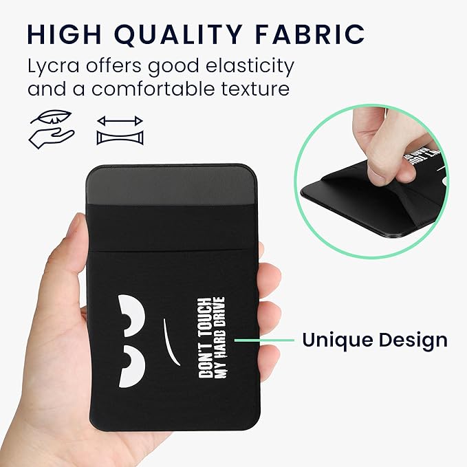 kwmobile Elastane Sleeve Compatible with SanDisk Portable SSD, Samsung T7, Crucial X8, HDD Case - Stretchy Holder for External SSD - 13x8.3cm (5.1x3.3) - Don't Touch My Hard Drive