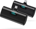 [2-Pack]Portable Charger for iPhone 16/15 Series,5200mAh PD USB C Power Bank Built-in USB-C Connector,Battery Pack Compatible with iPhone 16/16 Plus/16 Pro/16 Pro Max/15 Series,Android (Black+Black)