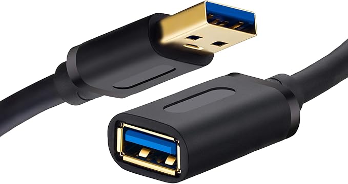 Tan QY USB 3.0 Extension Cable 1Ft-1Pack, USB 3.0 High Speed Extender Cord Type A Male to Female for PlayStation, Xbox, USB Flash Drive, Hard Drive, Card Reader,Scanner,Printer,Keyboard(1Ft-1Pack)
