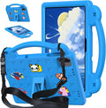 AKABEILA Compatible with Honor Pad X8a 2024/Infinix Xpad 11 inch 2024 Tablet Case, Kids Friendly Universal Lightweight Shockproof Protective Case with Shoulder Strap & Stand Handle Sky Blue