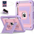 for iPad (A16) 11th/10th Generation 2025/2022 iPad Case 10th Generation with Shoulder Strap/Pencil Holder,Heavy Duty Shockproof Cover for i Pad 11th/10th Gen,Purple Rosegold