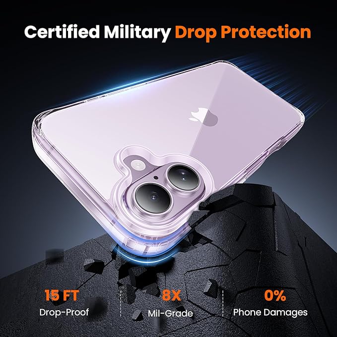 toushion 3 in 1 for iPhone 17 Case Clear,Yellowing-Resistant Acrylic Back, Screen Protector *1 & Camera Lens Protector*1, Shockproof for Phone Cover 6.3 inch