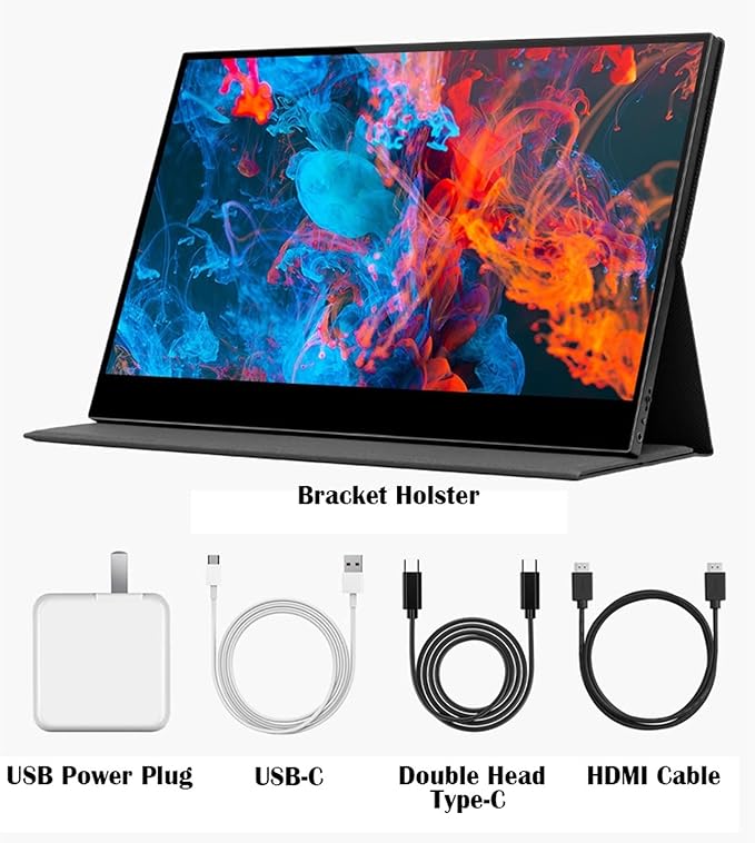 Portable Monitor 4K/1080P Portable Monitor 15.6'' FHD HDR IPS Laptop Monitor With HDMI USB-C External Monitor For Laptop PC PS4 Xbox Phone Laptop Monitor (Size : 4K)