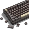 Double Shot PBT Keycaps Set 130 Keys, Cherry Profile Custom Keycaps 60 65 75 100 Percent for 61/64/68/84/87/100/104/108 Retro Gaming Mechanical Keyboard, Brown Coffee