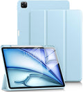 DTTO for iPad Air 13 Inch Case M4/M3/M2 2026/2025/2024, iPad Pro 12.9 Inch Case (6th/5th/4th/3rd Gen), Smart Slim Trifold Stand Soft Cover with Pencil Holder, Ice Blue