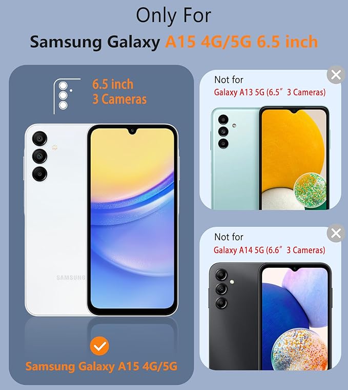 FNTCASE for Galaxy A15-5G Phone Case - Samsung A15 5G Magnetic Cover [Fit for Magsafe] with Screen Protector, Anti-Slip Textured, TPU+PC Dual Layer Shockproof, Military Grade Drop Protection (Black)