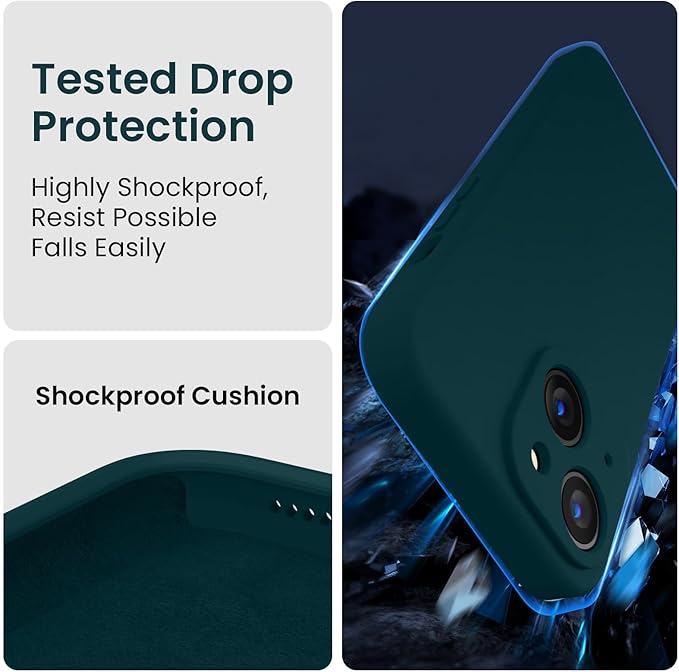 FireNova Designed for iPhone 14 Case, Silicone Upgraded [Camera Protection] Phone Case, Soft Anti-Scratch Microfiber Lining Inside, 6.1 inch, Teal
