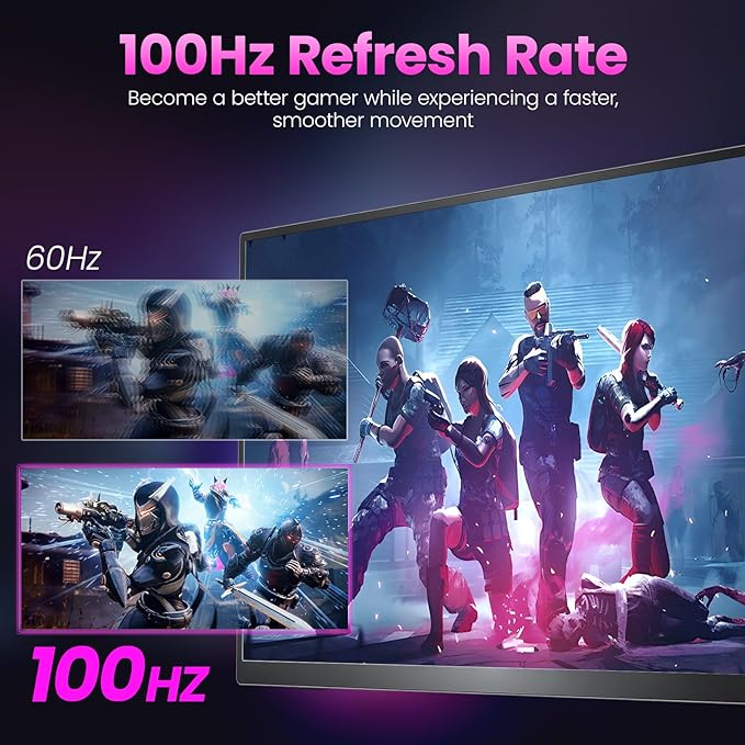 Upperizon Portable Monitor 18.5 inch FHD 130% sRGB 100Hz HDR HDMI USB-C Travel Monitor for Laptop MacBook PC Surface PS5 Xbox, Large External Display with Cover & Speakers, VESA Compatible