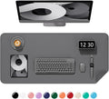 Desk Pad, 30" x 14" PU Leather Non-Slip Desk Mat Large Mouse Pad for Desktop, Waterproof Laptop Computer Writing Mat for Office, Home, Work, Gaming, Space Gray